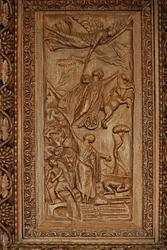 Tafel von der Tür aus dem 5. Jahrhundert: Die Himmelfahrt des Elija